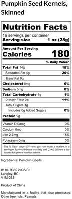 Pumpkin Seeds - Raw Skinned