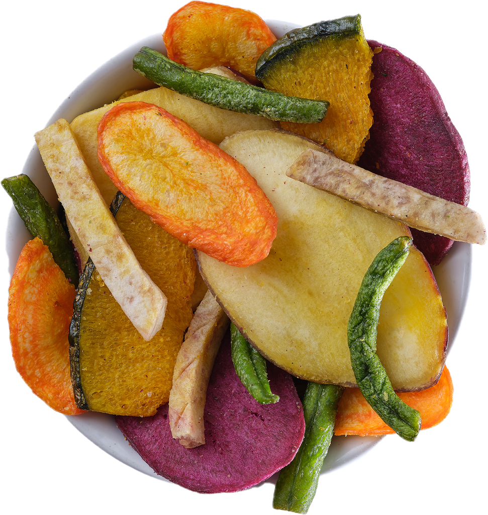 Crispy vegetable chips – healthy snack with yam, carrot, squash, and taro