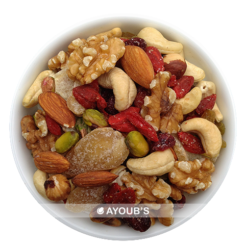 Mix of Premium Shelled Pistachios, Almonds, Cashews, Hazelnuts, Walnuts,Cranberries,Goji, Raisins, Candied Ginger 