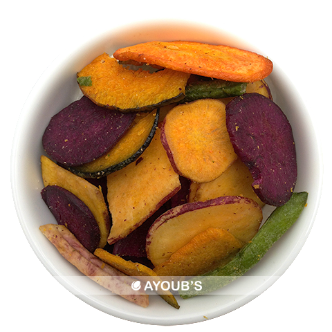 Vegetable Chips - Purple Yam, carrots, green beans, squash, sweet potatoes, taro